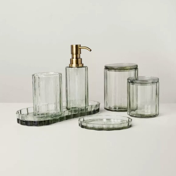 Fluted Glass Bathroom Tray Light Green - Hearth & Hand™ with Magnolia NWT - Picture 4 of 4